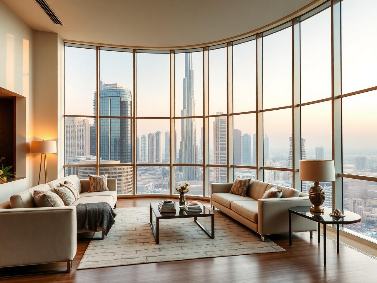 Downtown apartments with fountain views